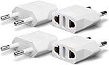 4 Pack European Travel Plug Adapter, Unidapt US to Europe Plug Adapter, European Adapter Type C Pin Adaptor, Outlet Converter America USA to Europe Italy Spain Germany France EU, Power Plug, White
