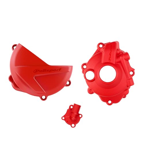 Polisport Clutch and Ignition Cover Protector Kit for Honda CRF250R (2018-2024) - Red -  90958
