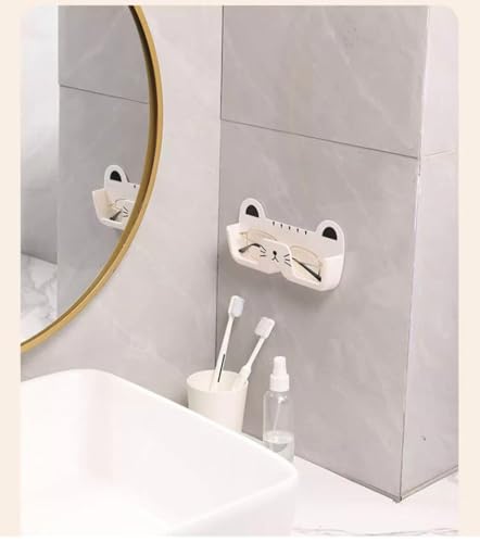Image of 2 Pack Sunglass Organizer Wall, Cat-shaped Sunglasses Holder Organizer Wall, Glasses Organizer for Entryway Living Room Bedroom Bathroom(WHITE+BLACK)