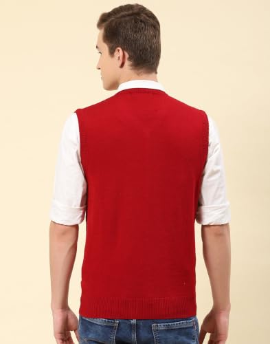 Image of Monte Carlo Men Regular Fit Sleeveless Solid V Neck Winter Sweater (Pack of 1)