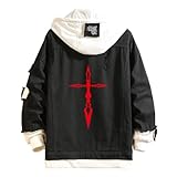 ISaikoy Anime Fate Grand Order Denim Jacket Fate Zero Long Sleeve Jeans Sweatshirt Sweater Hoodie Costume