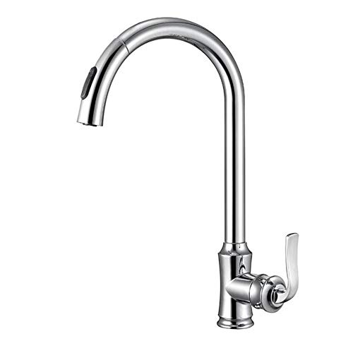 Mitigeur de cuisine avec douchette extractible chromée QYYZTQY