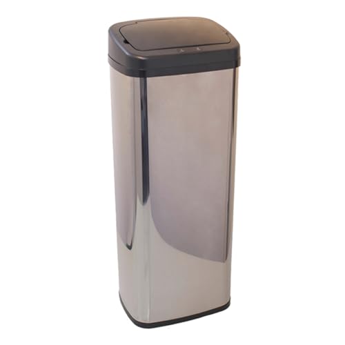 Lixeira Automática 50L Inox Galvanizada Grande Casa Escritório OIKOS
