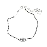 Cusstally Bijoux de Charme Bracelet en Argent for Homme, Bracelets de Tennis for Femme Bracelet de Soleil avec Perles Rondes Bracelet réglable Bracelet en Argent 925 Bijoux de Mode for Femme Fille