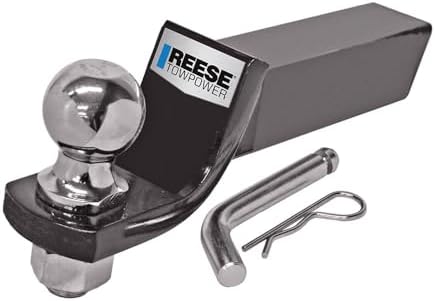 Trailer Hitch Ball Mount Starter Kit, Fits 2 Inch Square Receiver, 2 Inch Drop, 6,000 lbs. Capacity, Includes 2 Inch Trailer Ball and Pin & Clip, Black