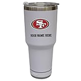 The Memory Company White San Francisco 49ers Personalized 30oz. Stainless Steel Bluetooth Tumbler
