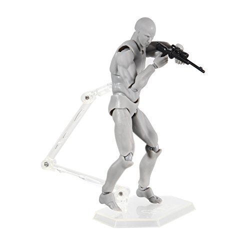 ALEXTREME Art Mannequin Set,Action Figure,2 Pcs/Set Light Body PVC Movebale Action Figure Model for SHF Version 2.0 Gifts (01, Grey)