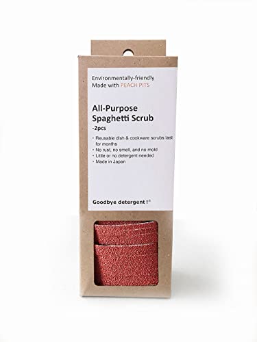 Goodbye Detergent All Purpose Spaghetti Scrub - Reuseable - Lasts up to 6 Months - No Smell or Rust - Household Cleaning Tools (2pc Set)