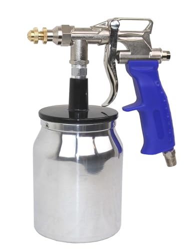Chemicar Undercoating Spray Gun with Adjustable Nozzle; Truck Bed Liner Sprayer Gun; Sprays Bedliner, Wax Coatings, Thicker Liquids, Blue Handle