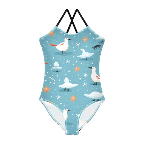 Seagull Starfish Girls One Piece Swimsuit Beach Swimwear 20857697