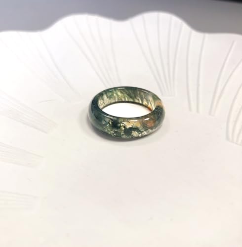 Natural moss agate band ring for women, green gemstone Engagement Wedding Promise Ring Jewelry gift4