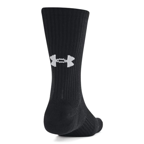 Under Armour Unisex-Adult Training Cotton Crew Socks 6 Pack, (001) Black/Black/White, Medium — view 3