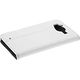 PhoneNatic Kunst-Lederhülle kompatibel mit Microsoft Lumia 950 - Book-Hülle weiß + 2 Schutzfolien