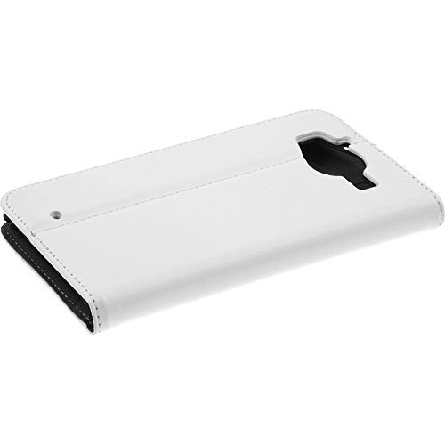 PhoneNatic Kunst-Lederhülle kompatibel mit Microsoft Lumia 950 - Book-Hülle weiß + 2 Schutzfolien