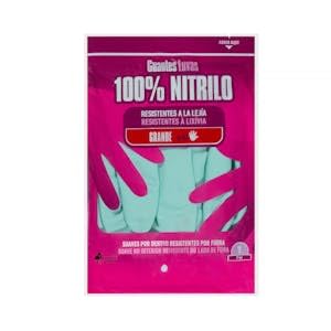 Genérico Guantes 100% nitrilo Bosque Verde talla grande resistentes a la lejía Paquete 2 ud. Pack 2