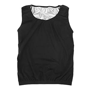 Sweat Vest for Men Workout Tank Top Body Slimming Sauna Vest Shapewear Weight Loss Sauna Shirt Sweat Suit (L/XL)