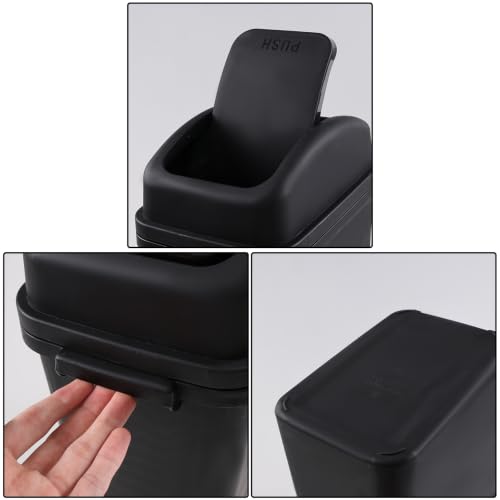 Image of Rosebloom 2 Gallon Swing Top Trash Can, Small Plastic Garbage Bin with Lid | Under Desk Trash Bins, Waste Basket with Swing Lid for Bathroom, Bedroom, Restroom, Kitchen, Dormitory