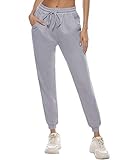 【Diseño simple y elegante】 Tejido de gofre, cintura con cordón, pantalones de chándal, ajuste casual y holgado, fácil combinación con la ropa.
