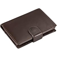 BRASS TACKS Leathercraft Cartera de Cuero Genuino para Hombre Mujer Monedero con Bloqueo RFID Billetera Trifold Multi-Ranuras (Marrón)