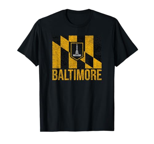 CITY FLAG OF BALTIMORE MARYLAND T-Shirt