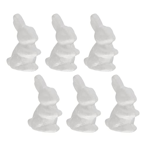 MAGICLULU 6Pcs Bunny Shapes Rabbit for Easter DIY Flower Arranging Wedding Party Decorations, White, 7.3X5.5X2.8CM