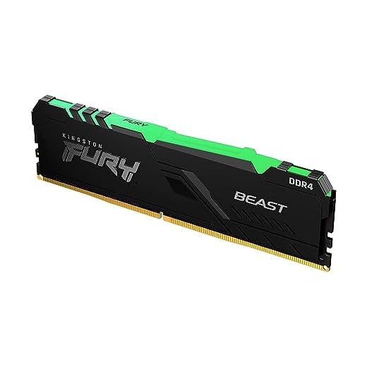 KF432C16BBA/8 - Memória de 8GB DIMM DDR4 3200Mhz FURY Beast RGB 1,35V 1Rx8 288 pinos para desktop/gamers