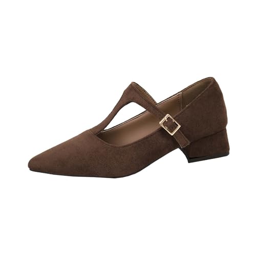 Escarpin blanc élégant à mi-talon pour femme | Chaure Mary Jane rétro chic
