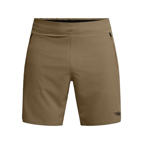 SITKA Riser Active Shorts 8 Inch - Moisture Wicking Technology Everyday Casual Shorts for Men, Coyote, Medium