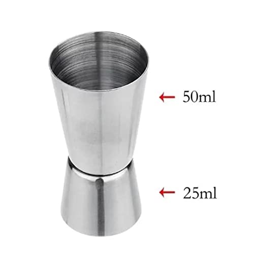 Copo Dosador Duplo Em Inox 25ml / 50ml Medidor Bebida Drinks