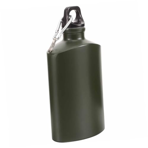 PAMINGONO Borraccia in Alluminio Piatta Portatile Gancio, Bottiglia D'acqua Resistente per Campeggio, Escursionismo e Attività Outdoor, Capacità Ridotta, Design Compatto