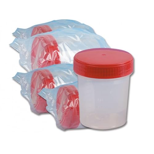 Sterile Urinbehälter 25 Stück 120 ml mit luftdichtem Schraubverschluss