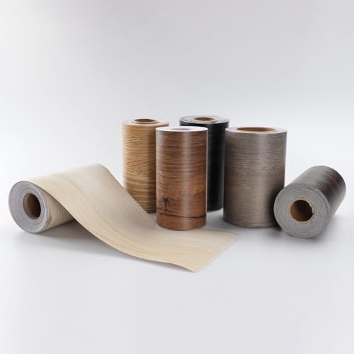 Lifuncren 10 cm x 15 m Tapetenbordüre Selbstklebend, Wasserdichtes Selbstklebende Bordüre Wandtattoo, Klebeband Holzoptik, Holzmaserung Reparatur Klebeband für Möbel Tür Boden Küche (Schwarz)