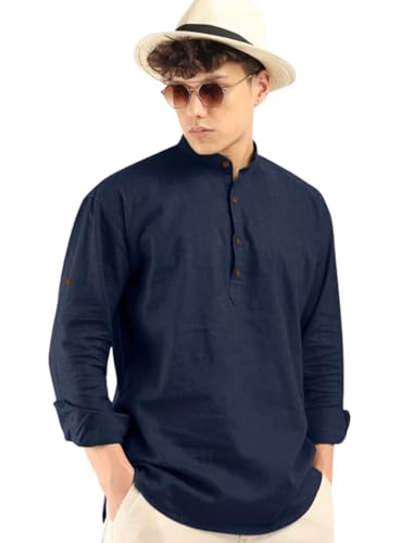 Image of ROYALSCOUT Men's Cotton Blend Full Sleeve Kurta Shirts Pack of 1 Designed for Festive Moments, Cultural Functions, or Casual Gatherings