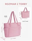 Wyściełana 2-częściowa damska torba typu tote, duża torba na zakupy z przegrodą na komputer 15,6" i izolowanym uchwytem na butelki o pojemności 40 oz (ok. 1,2 l), idealna do biura, na uczelnię, w