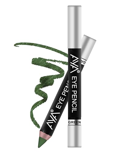 Image of AYA Eye Pencil For Kajal /Eye Liner - Green 2.8g | Glides Smoothly | Creamy smooth formula | Light weight