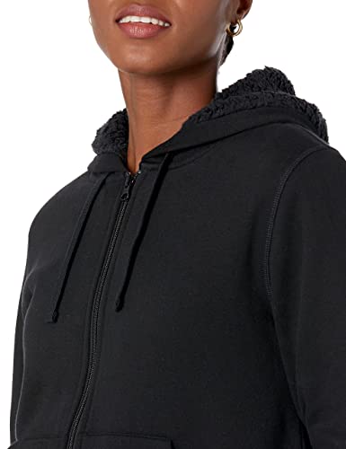 Amazon Essentials Women's Sherpa-Lined Fleece Full-Zip Hooded Jacket (Available In Plus Size), Black, Large #TOP4