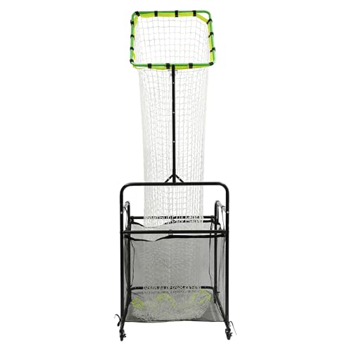 Volleyball Setter Training Equipment Volleyball Setting Trainer Setter Net with 2 Target Hoop, Angle and Height Adjustable, w/Ball Collection Bag