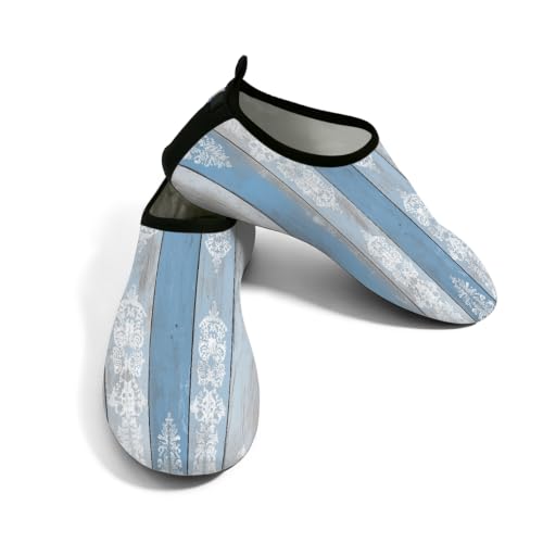 Zapatos acuáticos para piscina y surf transpirables azul y gris 1