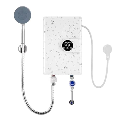 5500W Instant Hot Shower Tankless Electric Water Heater,Waterproof Under Sink Heater,Water Heater Digital Display Warmer,Continuous Hot Water for Bathroom Kitchen