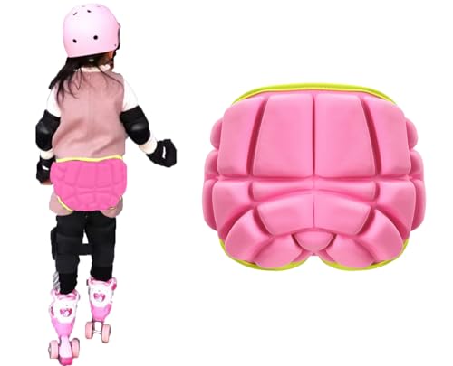 BODLYL Protective Butt Pad, Children Extreme Sports Hip Pad Butt Pads for Skating Roller Hockey Pants Kids Skate Pads Impact Shorts Snowboard Padded Shorts, Children Under 12 Years Old (Pink)