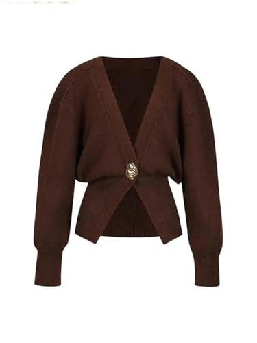 Women's Knitted Cardigan Jacket Trimmed Warm Street Sweater4