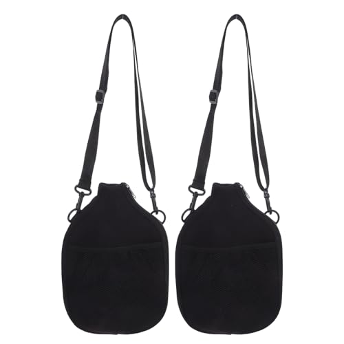 Funda neopreno para raqueta de tenis y pickleball con bolsillo de malla kit de 2 piezas
