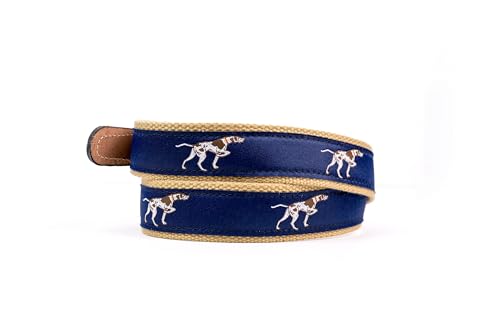 StadiumSpot Pointer Dog Web Leather Mens Belt, Size 362