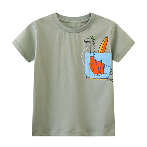 Image of Toddler Boys' Short Sleeve Tees Cotton Casual Graphic Crewneck Summer Top Clothes T-Shirts