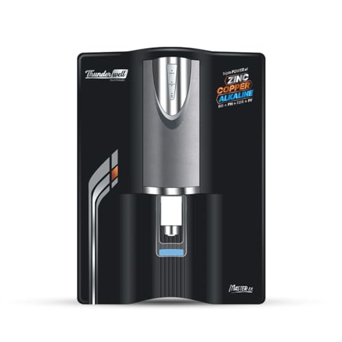 Image of Thunderwell MASTER ZX RO Water Purifier for Home | Zinc Copper Alkaline | 10 Stage Purification | TDS Controller | 9L Storage Tank | Black