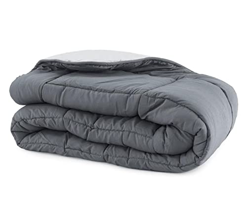 Russo Tessuti Trapunta Piumone Invernale Singolo Matrimoniale Bicolor Doubleface Microfibra-Grigio-Matrimoniale