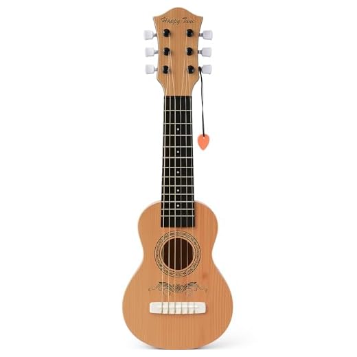 23" Acoustic Guitar, Kids 6 String Toy Guitar - Realistic Steel Strings - Beginner Practice First Musical Instrument for Children, Toddlers (Natural)