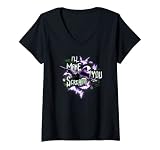 Femme Tim Burton’s Nightmare Before Christmas I’ll Make You Scream T-Shirt avec Col en V