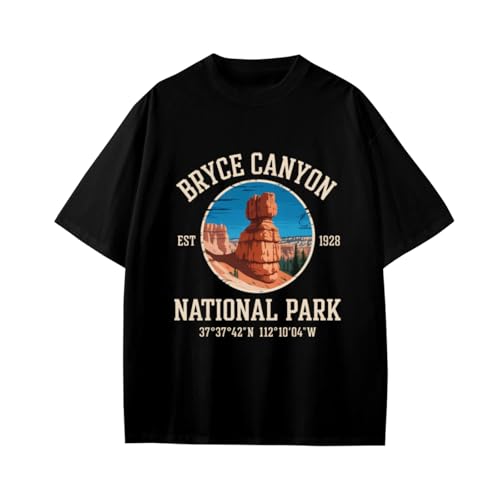 Bryce Canyon National Park Vintage Design with GPS Location Boys Girls Teens T-Shirt Anime Gift