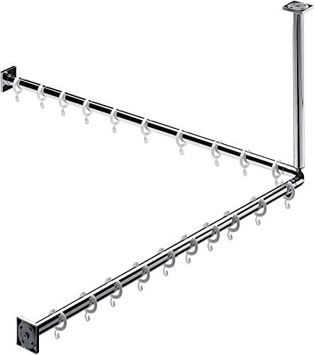 Emco System 2 358700122 Shower Curtain Set 1000 mm with 20 Curtain Rings Chrome-Plated